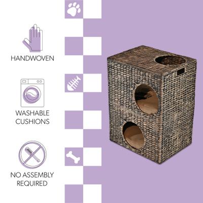 Show full view: THE LICKER STORE Jaxon 18-in 2-Tier Cat Condo, Brown slide 3 of 11