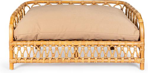 Show full view: THE LICKER STORE Bohemian Handwoven Rattan Elevated Dog & Cat Sofa Daybed, Natural, 27.5 x 17-in slide 10 of 10