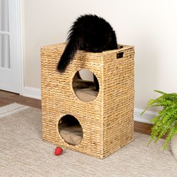 THE LICKER STORE Jaxon 18-in 2-Tier Cat Condo, Natural slide 2 of 9