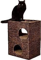 THE LICKER STORE Jaxon 18-in 2-Tier Cat Condo, Brown