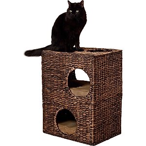 THE LICKER STORE Jaxon 18-in 2-Tier Cat Condo, Brown