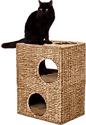THE LICKER STORE Jaxon 18-in 2-Tier Cat Condo, Natural