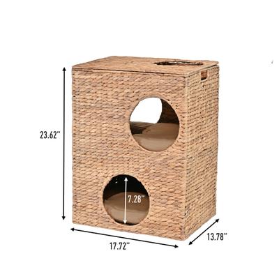 Show full view: THE LICKER STORE Jaxon 18-in 2-Tier Cat Condo, Natural slide 4 of 11