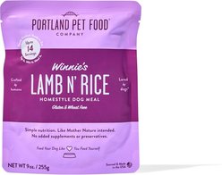 Portland Pet Food Company Winnie's Lamb N' Rice Homestyle Wet Dog Food Topper, 9-oz pouch, case of 4