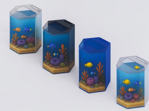 Show full view: ProStar Acrylic Aquariums Hexagon Fish Tank, Blue, 20-gal slide 2 of 2
