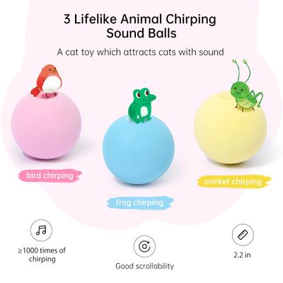 Show full view: EYS EVA Foam Stationary Sound & Catnip Ball Set Cat Toy, Blue, 3 count slide 2 of 9
