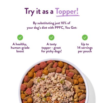 Show full view: Portland Pet Food Company Winnie's Lamb N' Rice Homestyle Wet Dog Food Topper, 9-oz pouch, case of 4 slide 5 of 9