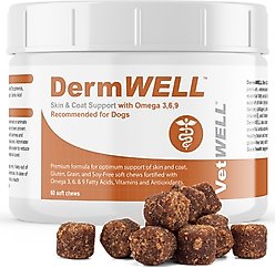 VetWELL DermWell Omega 3 6 9 Soft Chew Supplement for Dogs, 60 count