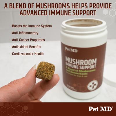 Show full view: Pet MD Mushroom Immune Support Chews for Cats & Dogs, 120 count slide 3 of 7