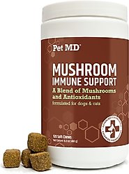 Pet MD Mushroom Immune Support Chews for Cats & Dogs, 120 count