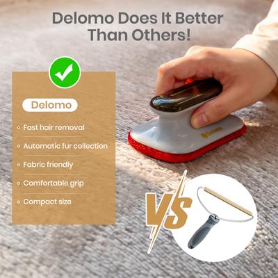 Show full view: Delomo Portable Pet Hair Removal Tool for Car, Gray slide 5 of 7