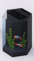 ProStar Acrylic Aquariums Hexagon Fish Tank, Black, 34-gal