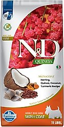 Farmina N&D Quinoa Adult Mini Skin & Coat Herring, Coconut & Turmeric Dry Dog Food, 11-lb bag