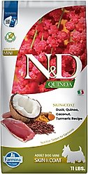 Farmina N&D Quinoa Canine Adult Skin & Coat Duck, Coconut & Turmeric Dry Dog Food, 11-lb bag