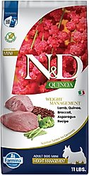 Farmina N&D Quinoa Canine Adult Weight Management Lamb, Broccoli & Asparagus Dry Dog Food, 11-lb bag