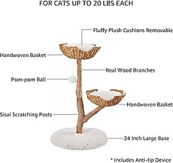 Unipaws 41-in Real Wood Branch 2 Level Cat Tree slide 2 of 7