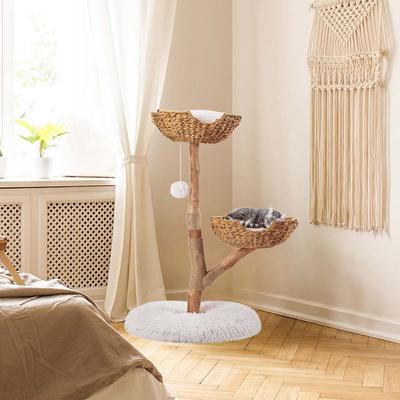 Show full view: Unipaws 41-in Real Wood Branch 2 Level Cat Tree slide 4 of 7