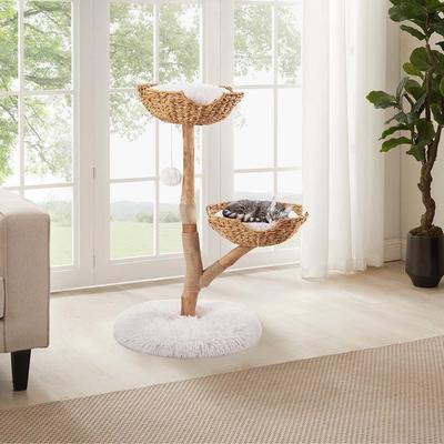 Show full view: Unipaws 41-in Real Wood Branch 2 Level Cat Tree slide 5 of 7