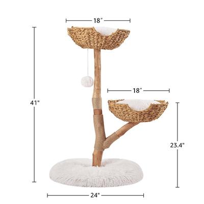 Show full view: Unipaws 41-in Real Wood Branch 2 Level Cat Tree slide 6 of 7