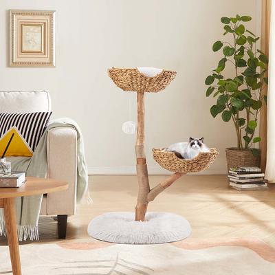 Show full view: Unipaws 41-in Real Wood Branch 2 Level Cat Tree slide 2 of 7