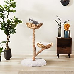 Unipaws 41-in Real Wood Branch 2 Level Cat Tree slide 1 of 7