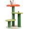 Show in main carousel: THE LICKER STORE Poppy Modern 29-in 3-Tier Jute Flower with Dangling Toy Cat Tree, Orange/Green slide 1 of 10
