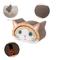 Show in main carousel: THE LICKER STORE Opal Modern Cat Head 19-in Cardboard 2-in-1 Cat Cave Scratcher with Bell Toys & Catnip, Orange/Blue slide 6 of 10