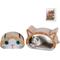 Show in main carousel: THE LICKER STORE Opal Modern Cat Head 19-in Cardboard 2-in-1 Cat Cave Scratcher with Bell Toys & Catnip, Orange/Blue slide 1 of 10