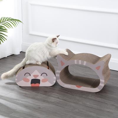 Show full view: THE LICKER STORE Opal Modern Cat Head 19-in Cardboard 2-in-1 Cat Cave Scratcher with Bell Toys & Catnip, Muted Pink/Cream slide 8 of 9