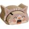 Show in main carousel: THE LICKER STORE Opal Modern Cat Head 19-in Cardboard 2-in-1 Cat Cave Scratcher with Bell Toys & Catnip, Muted Pink/Cream slide 9 of 9