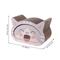 Show in main carousel: THE LICKER STORE Opal Modern Cat Head 19-in Cardboard 2-in-1 Cat Cave Scratcher with Bell Toys & Catnip, Muted Pink/Cream slide 4 of 9