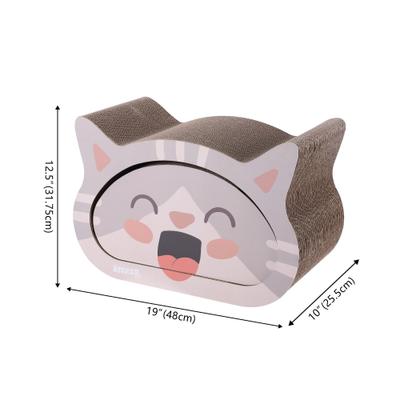 Show full view: THE LICKER STORE Opal Modern Cat Head 19-in Cardboard 2-in-1 Cat Cave Scratcher with Bell Toys & Catnip, Muted Pink/Cream slide 4 of 9