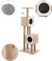 THE LICKER STORE Sawyer Minimalist 56-in 3-Tier Jute Cat Tree & Condo, Brown/White slide 2 of 9