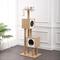 Show in main carousel: THE LICKER STORE Sawyer Minimalist 56-in 3-Tier Jute Cat Tree & Condo, Brown/White slide 6 of 9