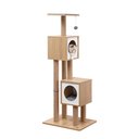 THE LICKER STORE Sawyer Minimalist 56-in 3-Tier Jute Cat Tree & Condo, Brown/White