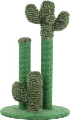Show full view: THE LICKER STORE Marfa Modern Jute Triple-Cactus with Fuzzy Toy Cat Scratching Post, Green, 25.25-in slide 8 of 9