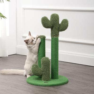 Show full view: THE LICKER STORE Marfa Modern Jute Triple-Cactus with Fuzzy Toy Cat Scratching Post, Green, 25.25-in slide 2 of 9