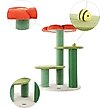 Show in main carousel: THE LICKER STORE Poppy Modern 29-in 3-Tier Jute Flower with Dangling Toy Cat Tree, Orange/Green slide 5 of 10