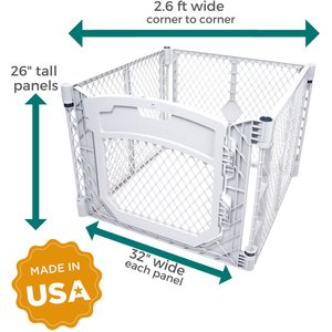 MyPet Petyard Plus 4-Panel Dog Exercise Pen, Gray