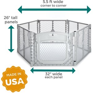 MyPet Petyard Plus Exercise Pen with Large Door Dog Pen, Gray