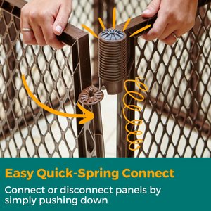 MyPet 8-Panel Petyard Passage Plastic Dog Pen, Brown