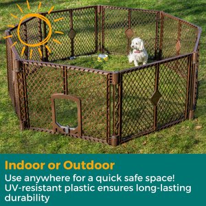 MyPet 8-Panel Petyard Passage Plastic Dog Pen, Brown