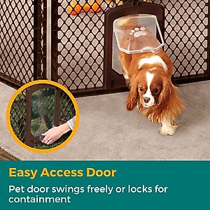 MyPet 8-Panel Petyard Passage Plastic Dog Pen, Brown