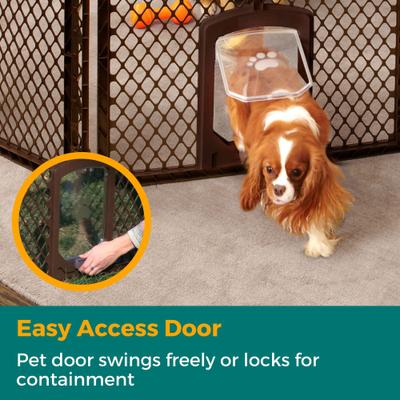 Show full view: MyPet 8-Panel Petyard Passage Plastic Dog Pen, Brown slide 4 of 13