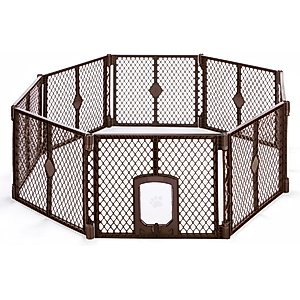 MyPet 8-Panel Petyard Passage Plastic Dog Pen, Brown