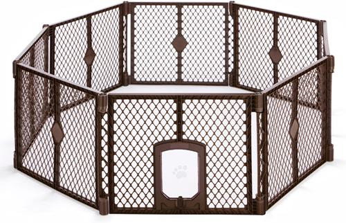 Show full view: MyPet 8-Panel Petyard Passage Plastic Dog Pen, Brown slide 3 of 13