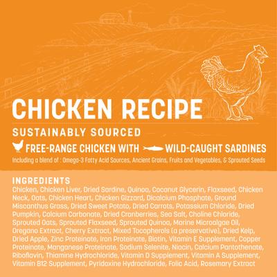 Show full view: Earth Animal Wisdom Air-Dried Chicken Recipe Premium Natural Dog Food, 2-lb bag + No-Hide Small Rolls Long Lasting Natural Rawhide Alternative Chicken Recipe Chew Dog Treats, 2 count slide 5 of 9