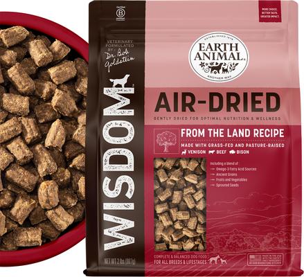 Show full view: Earth Animal Wisdom Air-Dried From the Sea Recipe Premium Natural Dog Food, 2-lb bag + From the Land Recipe Premium Natural Air-Dried Dog Food, 2-lb bag slide 6 of 9