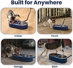 PawsPik Heated 18/8 Stainless Steel Outdoor Cat Bowl, Blue, 3 cups slide 2 of 9