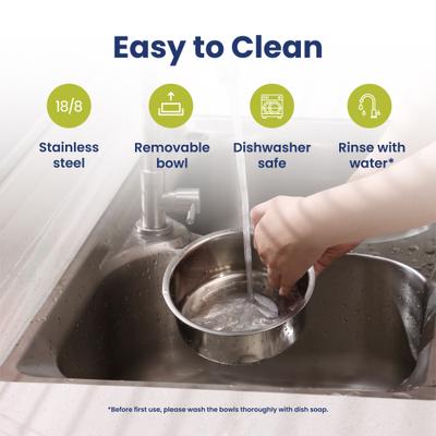 Show full view: PawsPik Heated 18/8 Stainless Steel Outdoor Cat Bowl, Blue, 3 cups slide 9 of 12